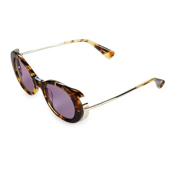 Max Mara Oval Sunglasses Havana Purple lenses main image 4